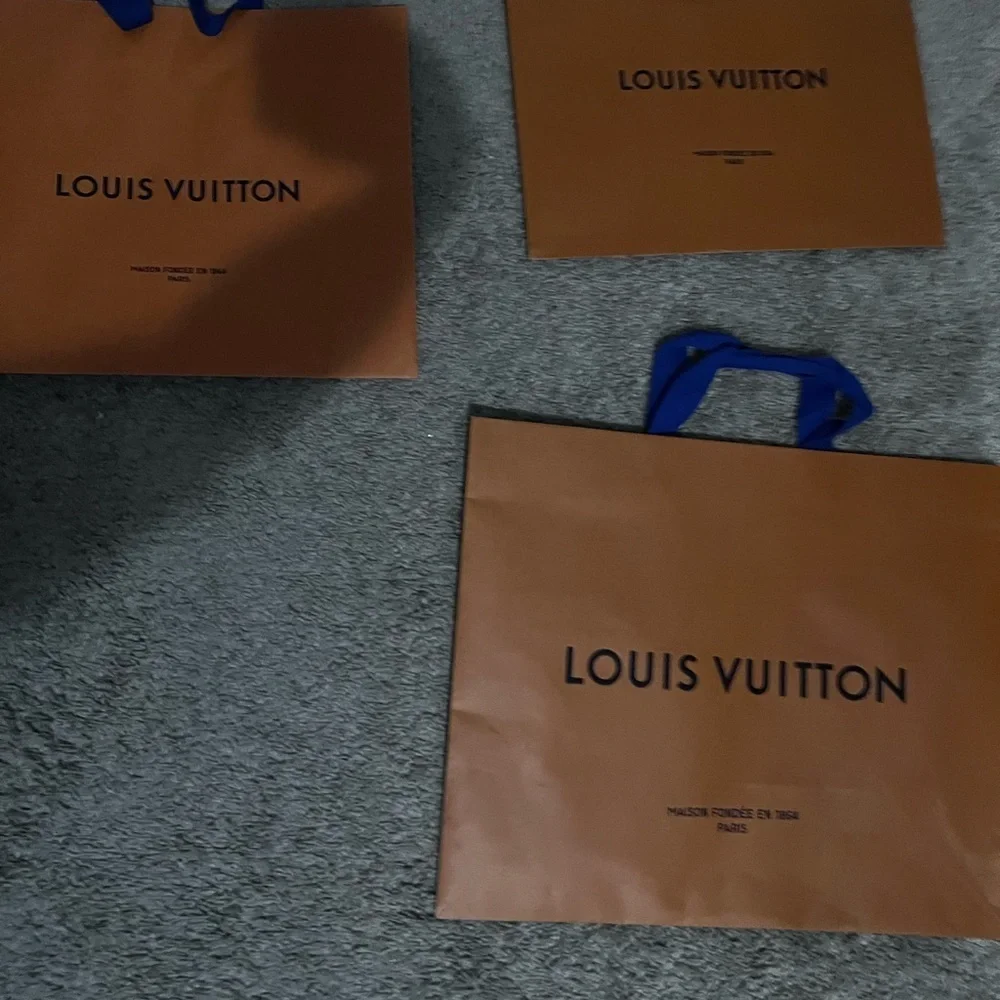 3 Louis Vuitton shopping bags